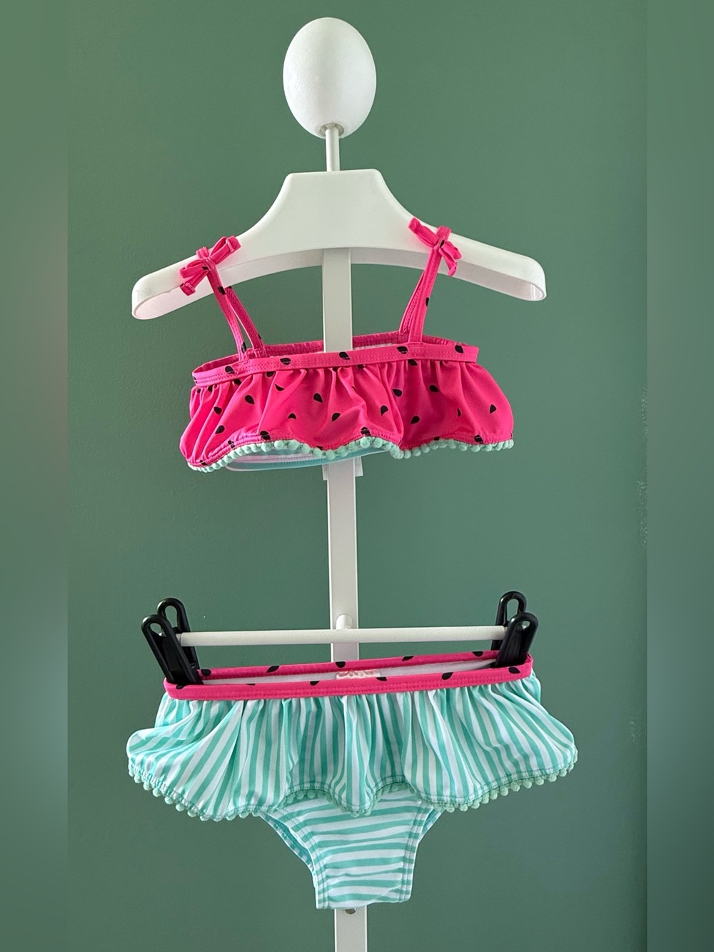 Wetsuit Club Girls Pink & Aqua Two-Piece Ruffle Swim Set